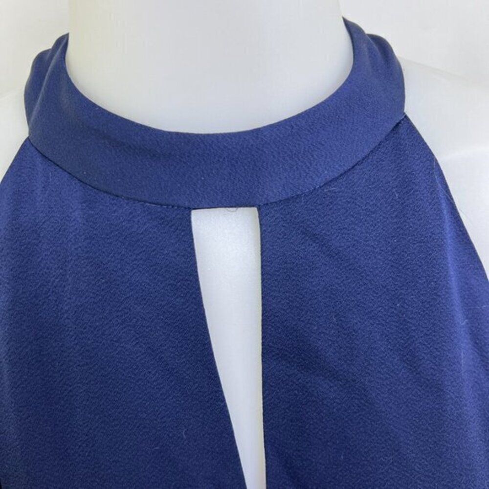 Shoshanna Midnight Montrose 6 Blue Dress Hi Low Navy High Neck Off Shoulder Maxi - Picture 5 of 14